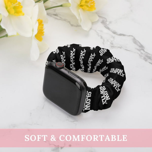 Black Glow Softly Scrunchie Apple Watch Band
