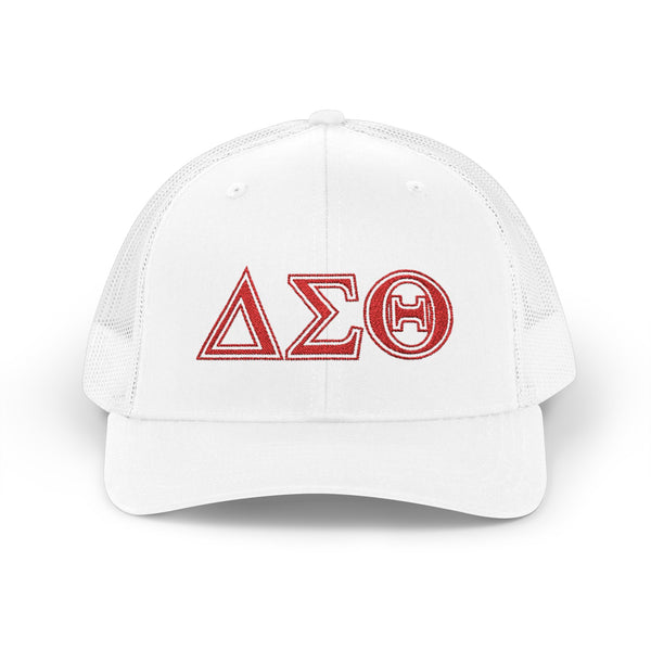 Greek Letter Trucker Cap — Embroidered Snapback