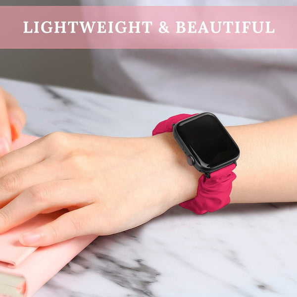Coral/Hot Pink Scrunchie Apple Watch Band