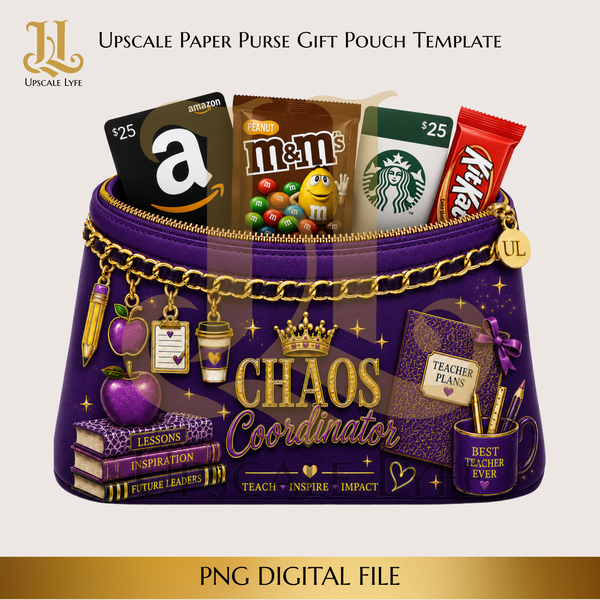 Chaos Coordinator Paper Purse Template Digital Download PNG Instant Digital Only File