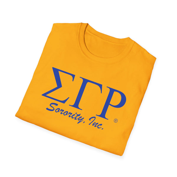 Sigma Gamma Rho Sorority Unisex Softstyle T-Shirt, Greek Life Apparel, College Student Shirt, Sorority Gift, Casual Wear