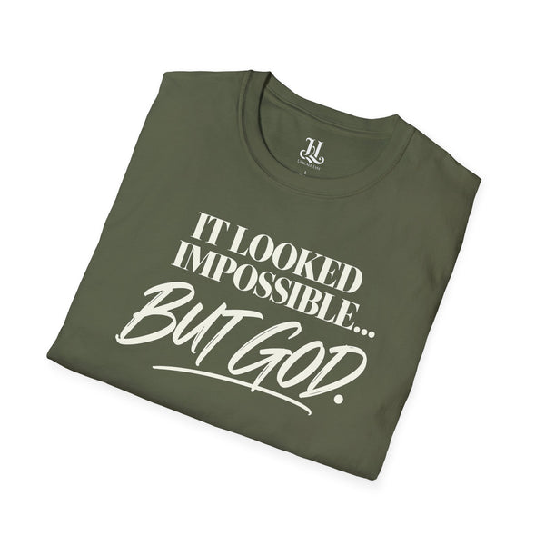 It Looked Impossible But God T-Shirt — Inspirational Christian Faith Tee