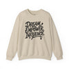 Inspirational Crewneck Sweatshirt, Cozy Motivational Sweater, Affirmation Gift for Her, Dream Empower Influence, Casual Everyday Wear, [...]