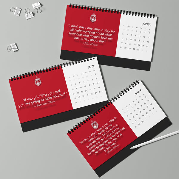 Delta Sigma Theta 2026 Desktop Calendar — Inspirational Grid Planner