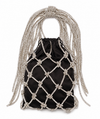 Upscale Glam Rhinestone Tote - Silver/Black