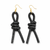 Upscale Glam Rhinestone Earrings - Black