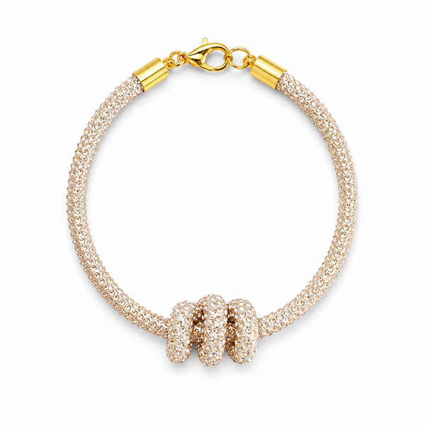 Upscale Glam Rhinestone Bracelet - Champagne