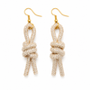 Upscale Glam Rhinestone Earrings - Champagne