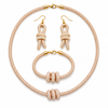 Upscale Glam Rhinestone 3 Piece Jewelry Set - Champagne