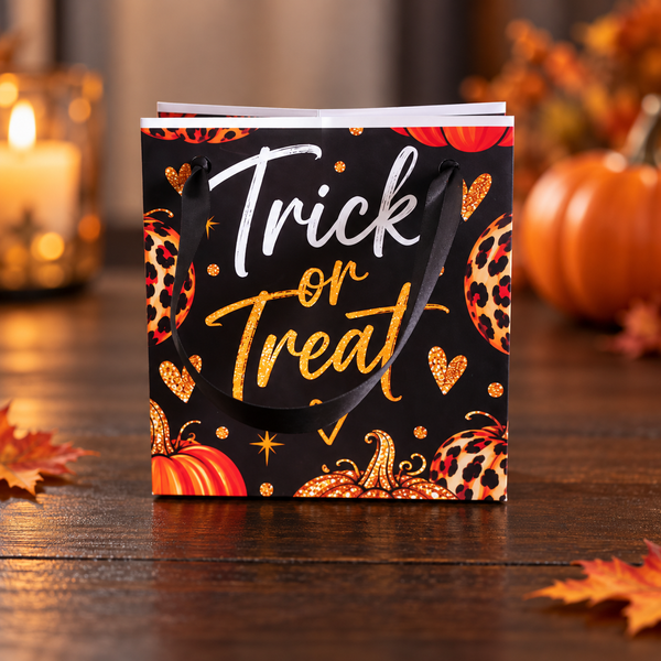 Trick or Treat Mini Gift Bag Printable Design | DIY Paper Gift Bag | Instant Download | Upscale Creations