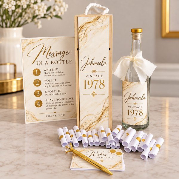 Upscale Message In A Bottle™ | Personalized Memory Keepsake Set