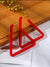 Red Triangle Hoop Earrings