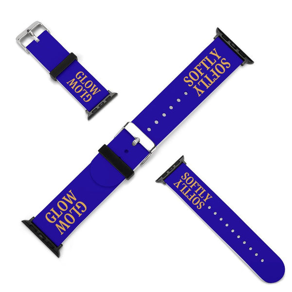 Blue & Gold Glow Softly Silicone Apple Watch Band