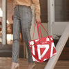 Upscale Red & White Clover Canvas Tote