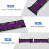 Camo with Purple Stripe Silicone Apple Watch Band