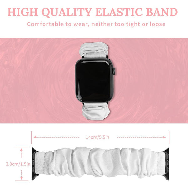 White Scrunchie Apple Watch Band