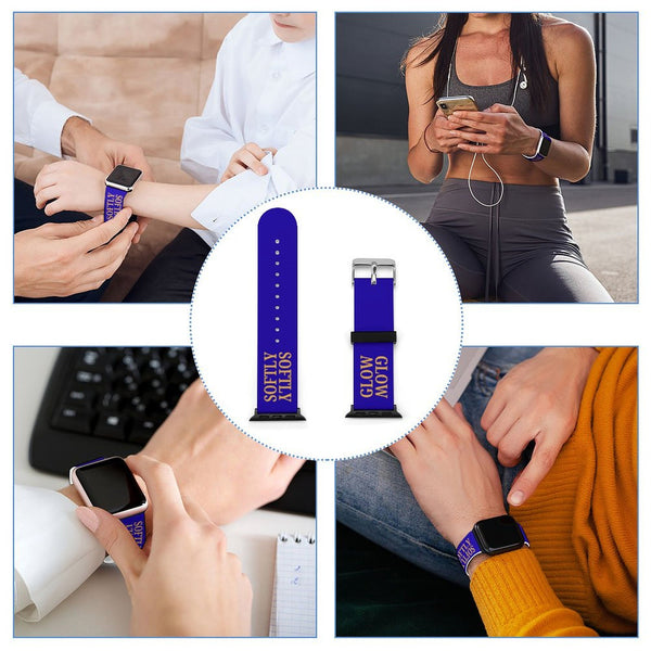 Blue & Gold Glow Softly Silicone Apple Watch Band