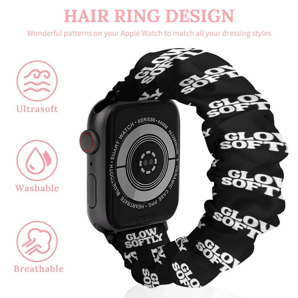 Black Glow Softly Scrunchie Apple Watch Band