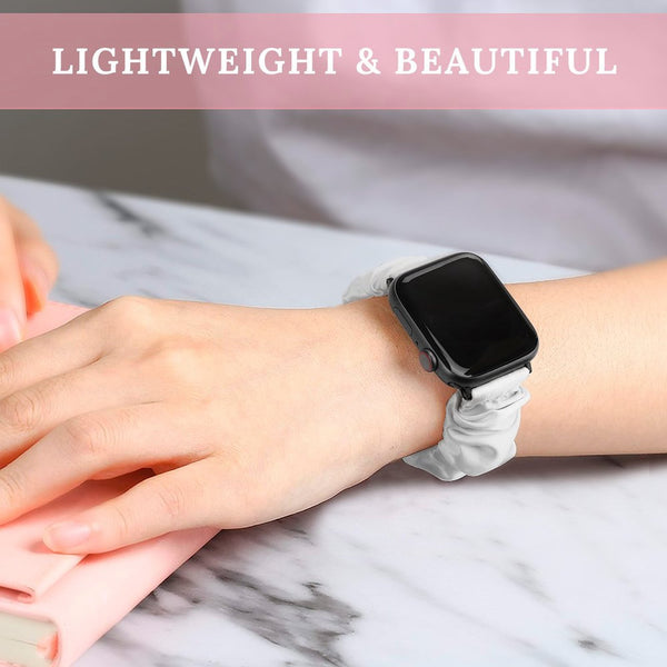 White Scrunchie Apple Watch Band