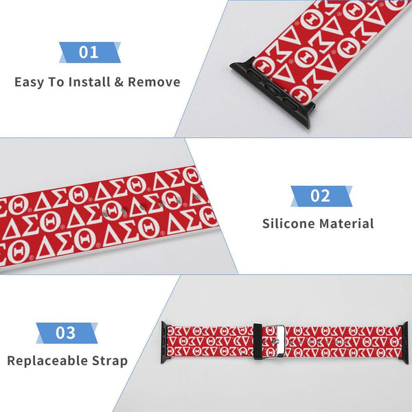Delta Sigma Theta Silicone Apple Watch Band