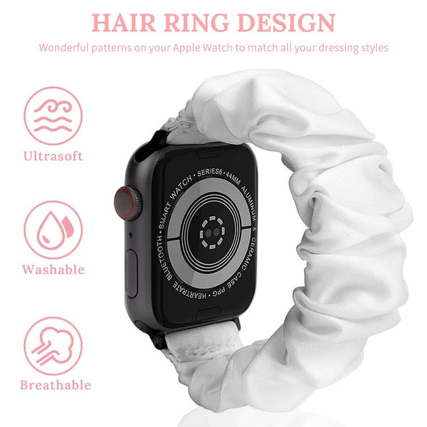 White Scrunchie Apple Watch Band