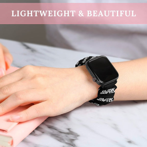 Black Glow Softly Scrunchie Apple Watch Band