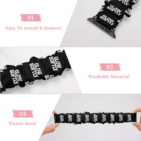 Black Glow Softly Scrunchie Apple Watch Band